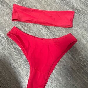 Strapless Red Bikini